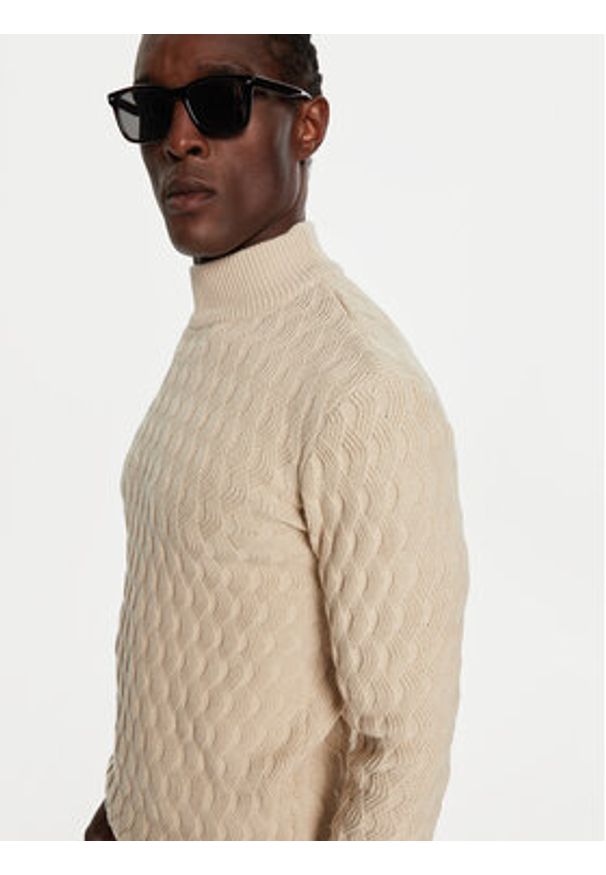 INDICODE Sweter Inaldom 35-822 Écru Regular Fit. Materiał: bawełna
