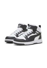 Puma - Dziecięce sneakersy Rebound V6 Mid PUMA White Black Shadow Gray. Kolor: biały, wielokolorowy, czarny, szary #2