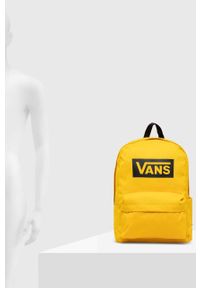 Vans plecak kolor żółty duży z nadrukiem. Kolor: żółty. Wzór: nadruk #5
