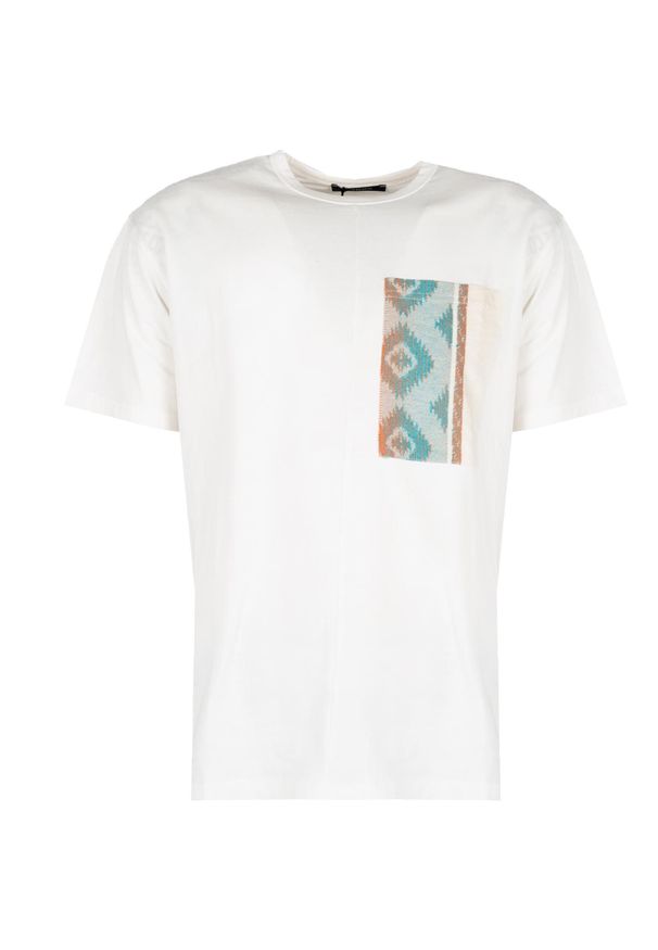 Xagon Man T-Shirt "Over" | P2308 2Z6 OVER | Mężczyzna | Kremowy. Kolor: kremowy. Materiał: bawełna. Wzór: aplikacja