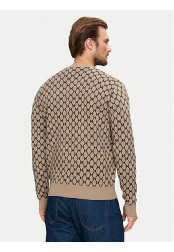 Richmond X Sweter Palmero UMA24028MA Beżowy Slim Fit. Kolor: beżowy. Materiał: wiskoza, syntetyk