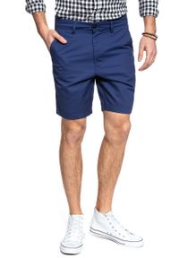 Lee - SPODENKI LEE SLIM CHINO SHORT FRENCH NAVY L73HHI84 112120582. Materiał: materiał