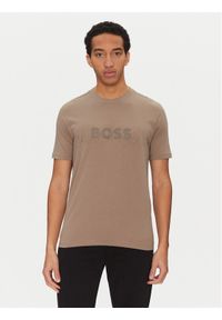 BOSS T-Shirt 50531271 Beżowy Regular Fit. Kolor: beżowy. Materiał: bawełna #1