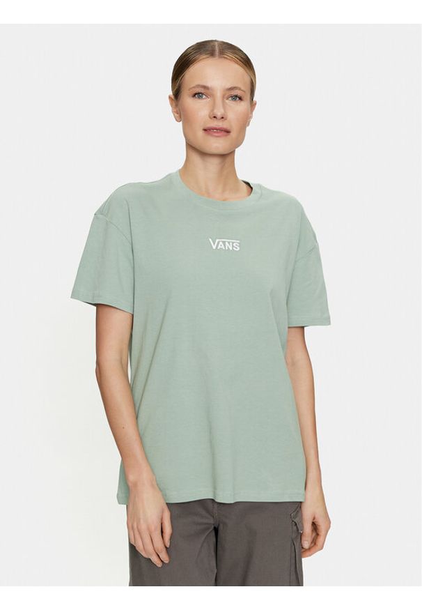 Vans T-Shirt Flying V Oversized VN0A7YUT Zielony Oversize. Kolor: zielony. Materiał: bawełna