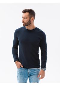 Ombre Clothing - Sweter męski - granatowy V10 - Rozmiar: XXL. Okazja: na co dzień. Kolor: niebieski. Materiał: bawełna. Styl: klasyczny, casual, elegancki #7