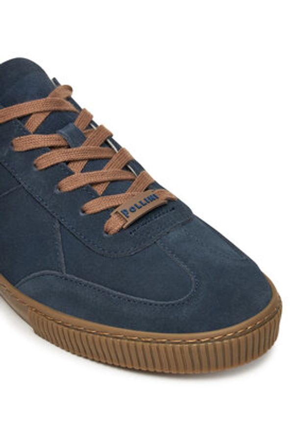 Pollini Sneakersy SB15142G0MUB0750 Granatowy. Kolor: niebieski. Materiał: skóra, zamsz