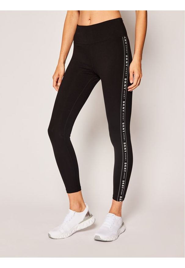 DKNY Sport Legginsy DP8P1883 Czarny Slim Fit. Kolor: czarny. Materiał: bawełna. Styl: sportowy