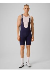 4f - 4F Spodenki kolarskie z żelową wkładką męskie - granatowe XXL. Kolor: niebieski. Materiał: materiał, włókno. Długość: długie. Sport: kolarstwo #1