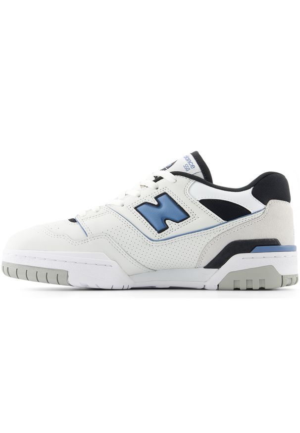 Buty unisex New Balance BB550ESF – białe. Okazja: na co dzień. Kolor: biały. Materiał: skóra. Szerokość cholewki: normalna