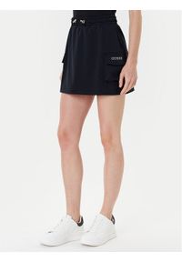 Guess Spódnica mini V5YD04 KCX42 Czarny Regular Fit. Kolor: czarny. Materiał: syntetyk
