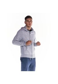 LEONE 1947 APPAREL - Męska bluza z kapturem i zamkiem błyskawicznym na całej długości Heavy Basic. Typ kołnierza: kaptur. Kolor: szary. Materiał: tkanina. Sport: fitness