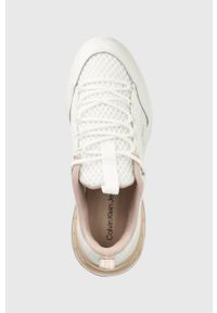 Calvin Klein Jeans sneakersy kolor biały. Nosek buta: okrągły. Zapięcie: sznurówki. Kolor: biały. Materiał: materiał, guma, włókno. Obcas: na platformie #4