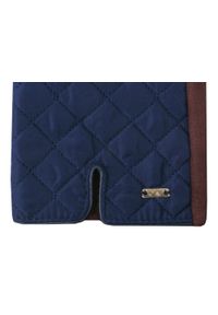 EM Men's Accessories - Eleganckie Pikowane Rękawiczki Męskie - Granat z Brązem. Kolor: brązowy. Materiał: poliester, bawełna. Wzór: aplikacja. Sezon: zima, jesień. Styl: elegancki #2