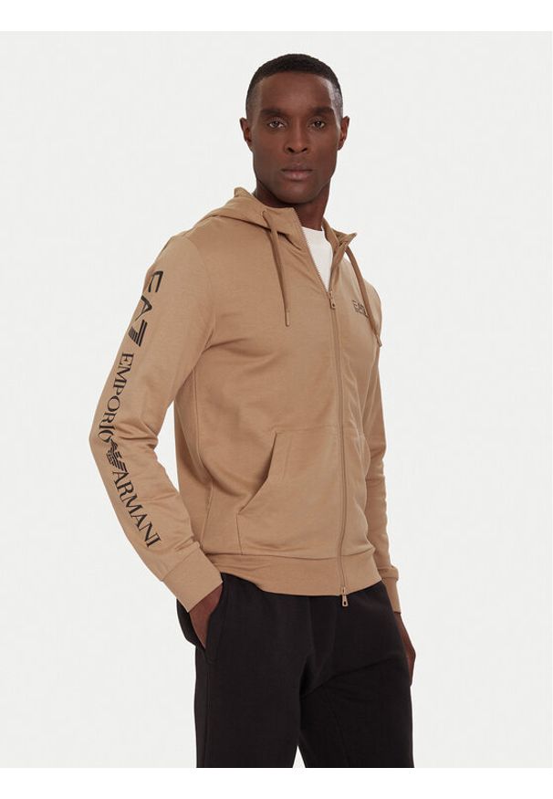 EA7 Emporio Armani Bluza 7M000568 AF13512 U6171 Beżowy Regular Fit. Kolor: beżowy. Materiał: bawełna