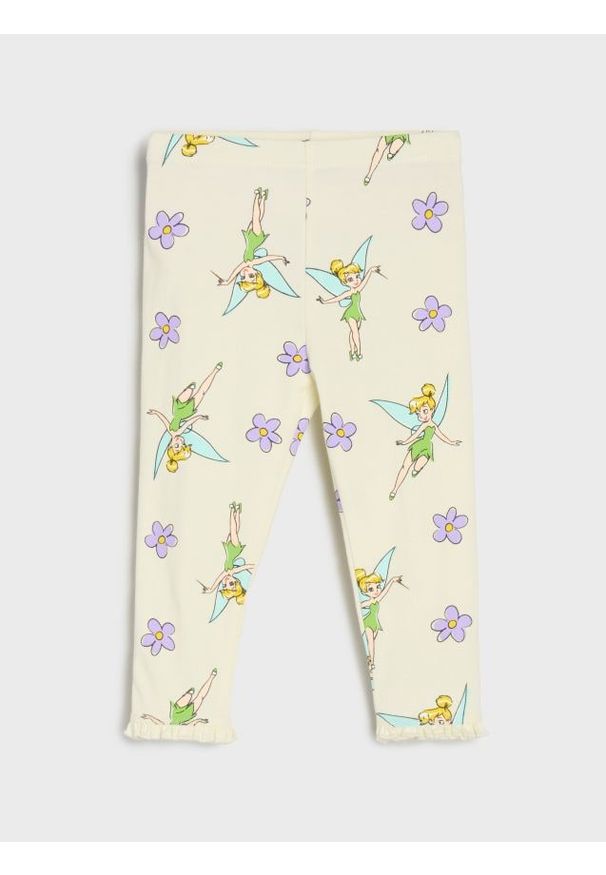 Sinsay - Legginsy Peter Pan - kremowy. Kolor: kremowy