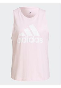 Adidas - adidas Top Essentials Big Logo H10205 Różowy Regular Fit. Kolor: różowy. Materiał: bawełna #4