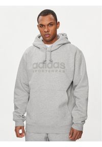 Adidas - adidas Bluza All Szn Fleece Graphic IW1205 Szary Loose Fit. Kolor: szary. Materiał: bawełna, syntetyk