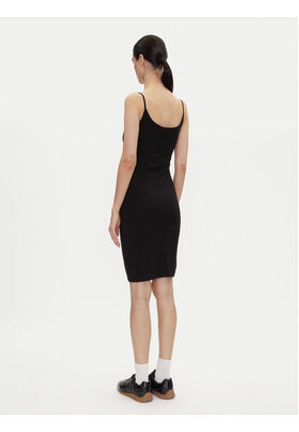 Hugo - HUGO Sukienka codzienna Narya 50538896 Czarny Slim Fit. Okazja: na co dzień. Kolor: czarny. Materiał: bawełna. Typ sukienki: proste. Styl: casual