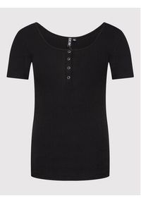 Pieces Bluzka Kitte 17101439 Czarny Slim Fit. Kolor: czarny. Materiał: bawełna #3