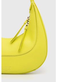 Pinko torebka skórzana kolor żółty. Kolor: żółty. Materiał: skórzane #6