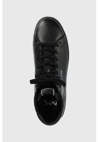 Michael Kors trampki skórzane Keating 42F9KEFE1L.001 męskie kolor czarny. Nosek buta: okrągły. Zapięcie: sznurówki. Kolor: czarny. Materiał: skóra. Szerokość cholewki: normalna #4
