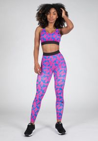 GORILLA WEAR - Colby Leginsy - Niebieski/Różowy. Kolor: różowy, niebieski, wielokolorowy. Sport: fitness
