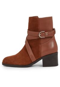 TOMMY HILFIGER - Tommy Hilfiger Botki Elevated Essential Midheel Boot FW0FW07515 Brązowy. Kolor: brązowy