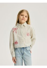 Reserved - Koszula w kratę - złamana biel. Materiał: bawełna, tkanina #1