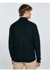 Big-Star - Sweter męski rozpinany ze stójką czarny Olafi 906. Okazja: na co dzień. Typ kołnierza: kołnierzyk stójkowy. Kolor: czarny. Materiał: jeans, dzianina. Wzór: ze splotem. Styl: klasyczny, casual #4