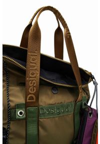 Desigual plecak damski kolor zielony duży z aplikacją. Kolor: zielony. Materiał: poliester. Wzór: aplikacja #2