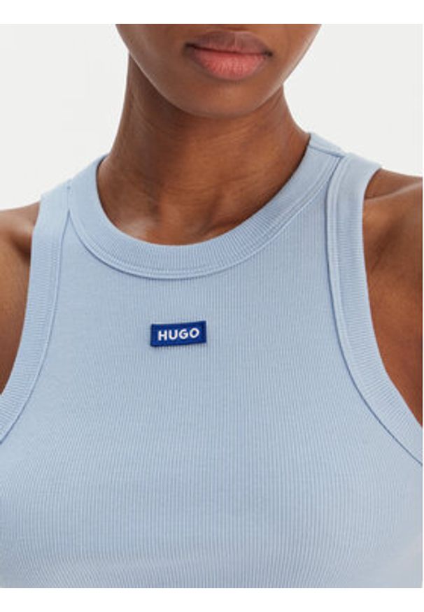 Hugo - HUGO Top Baby 50511450 Błękitny Slim Fit. Kolor: niebieski. Materiał: bawełna