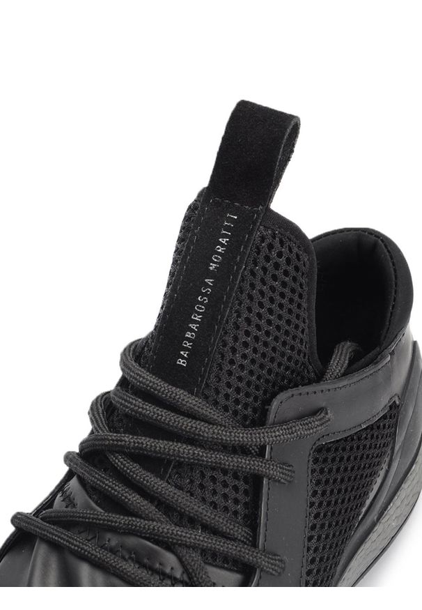 Barbarossa Moratti Sneakersy | 3002 | Mężczyzna | Czarny. Kolor: czarny. Materiał: tkanina, skóra. Wzór: aplikacja