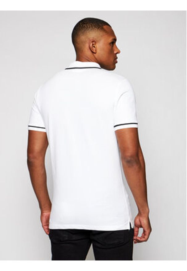 Calvin Klein Jeans Polo J30J315603 Biały Slim Fit. Typ kołnierza: polo. Kolor: biały. Materiał: bawełna
