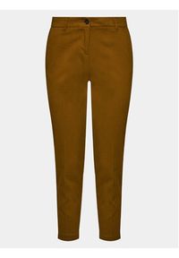 Sisley Chinosy 48M855BK7 Brązowy Slim Fit. Kolor: brązowy. Materiał: bawełna