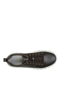 Wittchen - Damskie sneakersy skórzane na grubej platformie ciemny brąz. Okazja: do pracy, na co dzień. Nosek buta: okrągły. Kolor: brązowy. Materiał: skóra. Obcas: na platformie #3