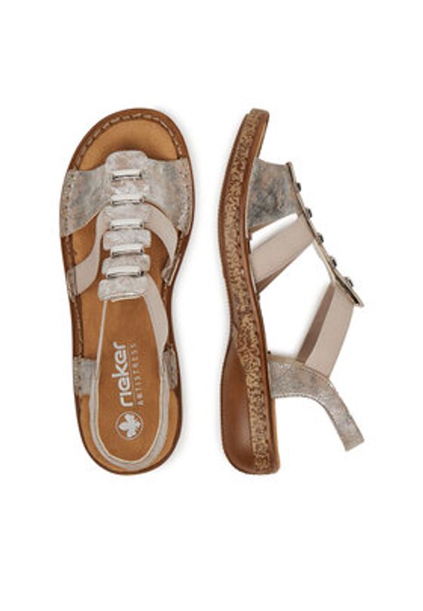 Rieker Sandały CEO-62850-90 Szary. Kolor: szary. Materiał: skóra