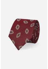 Lancerto - Krawat Bordowy Jedwabny Wzór. Kolor: czerwony. Materiał: jedwab #1