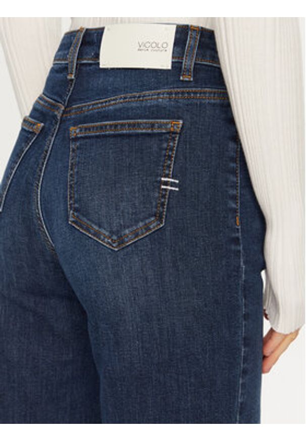 ViCOLO Jeansy DS0009 Granatowy Regular Fit. Kolor: niebieski
