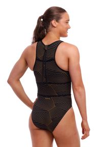 FUNKITA - Strój pływacki Funkita Gold Weaver Hi Flyer zapinany na suwak. Kolor: czarny