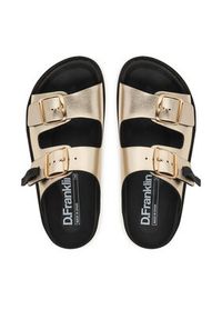 D.Franklin Klapki DFSH407009 Złoty. Kolor: złoty. Materiał: skóra #5
