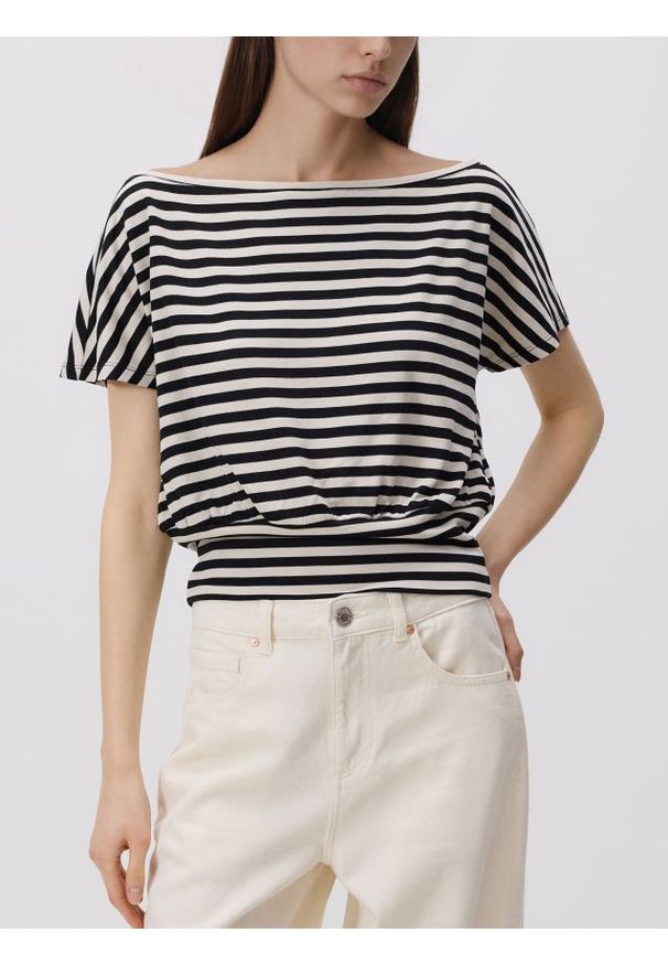 Reserved - Bluzka ze ściągaczem - wielobarwny. Materiał: dzianina