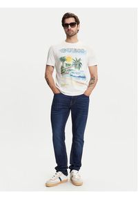 Guess T-Shirt M5YI38 KBW41 Écru Regular Fit. Materiał: bawełna