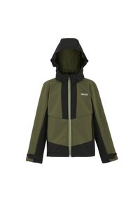 Regatta - Kurtka Softshellowa Dziecięca Wodoodporność Haydenbury. Kolor: czarny, wielokolorowy, zielony #1