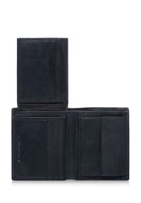 Ochnik - Granatowy skórzany portfel męski. Kolor: niebieski. Materiał: skóra #5