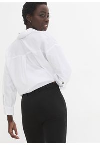 bonprix - Legginsy capri z mieszanki bawełny. Kolor: czarny. Materiał: bawełna. Wzór: aplikacja #3