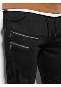 Ombre Clothing - Spodnie męskie dresowe P900 - czarne - XXL. Kolor: czarny. Materiał: dresówka #3