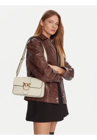 Pinko - PINKO Torebka Love One Classic Slouchy Fl PLTT 104524 A2OX Biały. Kolor: biały. Materiał: skórzane #1