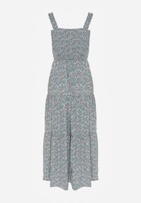 Born2be - Jasnoniebieska Sukienka Rozkloszowana na Ramiączkach w Kwiaty Hasana. Okazja: na co dzień. Kolor: niebieski. Długość rękawa: na ramiączkach. Wzór: kwiaty. Sezon: lato. Typ sukienki: proste. Styl: elegancki, casual #6