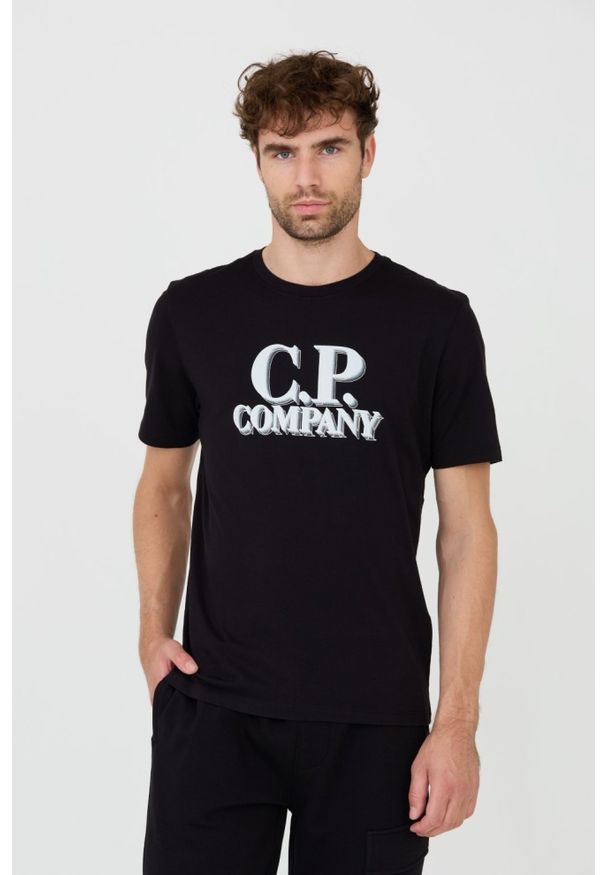 C.P. Company - C.P. COMPANY Czarny męski t-shirt Short Sleeve, Rozmiar XXL. Kolor: czarny. Długość rękawa: krótki rękaw. Długość: krótkie
