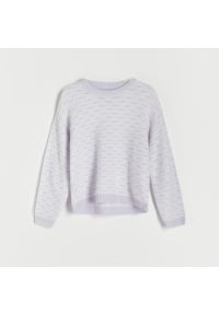 Reserved - Sweter w paski - Fioletowy. Kolor: fioletowy. Wzór: paski